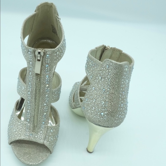 Rhinestone Gold Mirage Sparkle Heel Shoes Pumps - Picture 5 of 5
